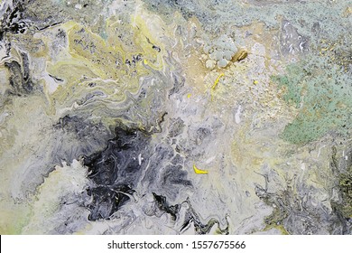 Acrylic artwork with stains. Abstract art texture with marble effect.