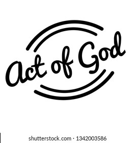 Act Of God Black Stamp, Sticker, Label, On White Background