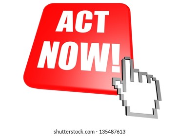 Act Now Button With Cursor