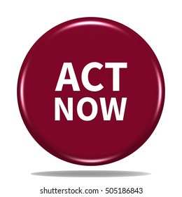 Act now icon. Internet button.3d illustration.