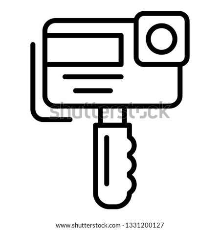 Action camera icon. Outline action camera icon for web design isolated on white background