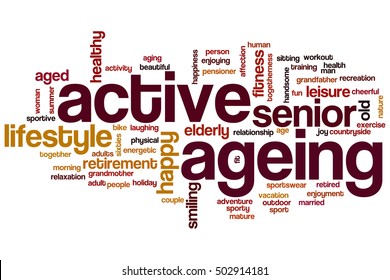 Active ageing word cloud concept