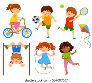 Active Kids Playing Outdoors