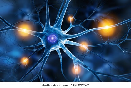 Active nerve cell - 3D illustration