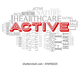 Active Words Indicating Getting Fit And Lively
