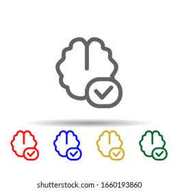 Add Brain Multi Color Style Icon. Simple Thin Line, Outline Illustration Of Web Icons For Ui And Ux, Website Or Mobile Application