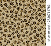 Add a touch of wild elegance with this vibrant leopard print pattern featuring black and brown spots on a beige background, perfect for fashion, design, and decor projects