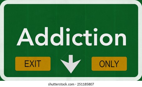 Addiction Highway Road Sign Exit Only Stock Illustration Shutterstock