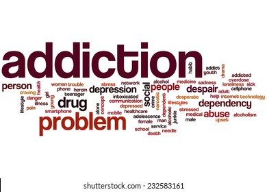 Addiction word cloud concept