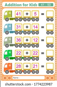 Addition Worksheets Count Numbers Picture Write Stock Illustration ...