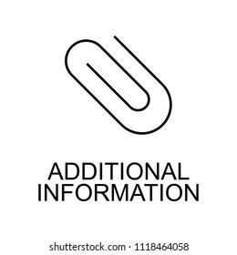 Additional Information Line Icon. Element Of Human Resources Signs With Name For Mobile Concept And Web Apps. Thin Line Additional Information Line Icon Can Used For Web And Mobile On White Background