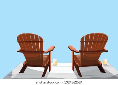 adirondack chairs and drinks