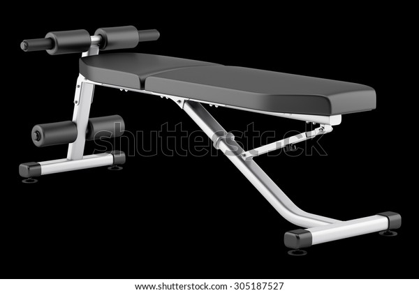 Adjustable Gym Bench Isolated On Black Stock Illustration 305187527