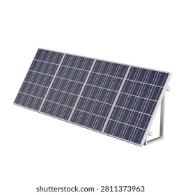 Adjustable photovoltaic solar panel with support frame isolated on white background representing renewable energy clean electricity sustainable engineering efficient power generation and modern industrial technology applications premium professional quality stylish