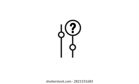 Adjustable slider controls accompanied by question mark icon representing mystery or settings configuration concept.