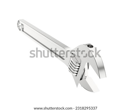 Adjustable spanner isolated on white background. 3d rendering - illustration