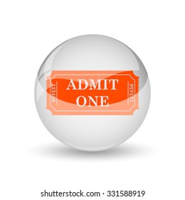 Admin one ticket icon. Internet button on white background.