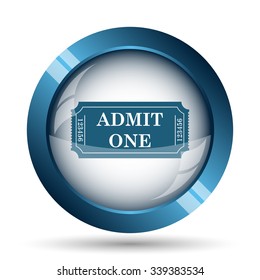 Admin one ticket icon. Internet button on white background. 