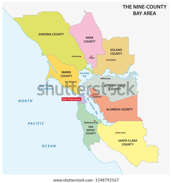 Administrative Map California Region San Francisco のイラスト素材