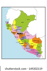 Administrative Map Peru Stock Illustration 149202119 