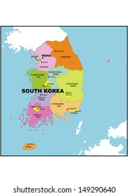 Administrative Map South Korea Stock Illustration 149290640 | Shutterstock