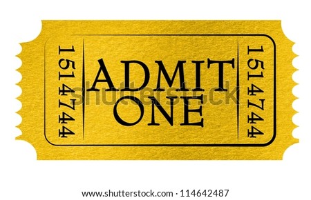 Admit ticket on a solid white background