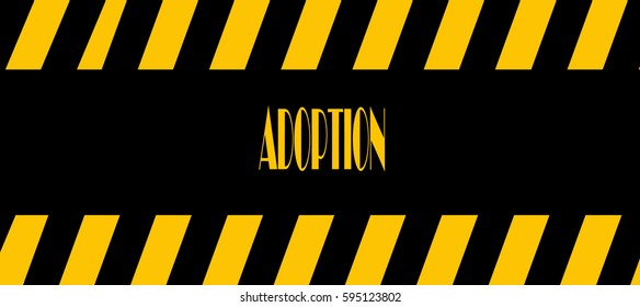 Adoption Hand Writing Word Represent Meaning Stock Illustration