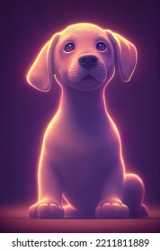 Adorable Baby Labrador Dog Character Design, Cute Puppy Labrador Cartoon Animation.