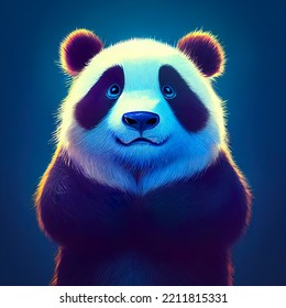 Adorable Baby Panda Bear Character Design. Cute Panda Bear Cartoon Animation