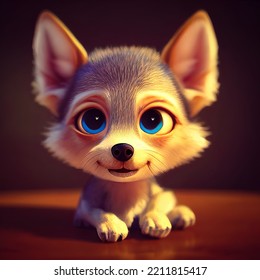 Adorable Baby Wolf Character Design, Cute Wolf Cartoon Animation