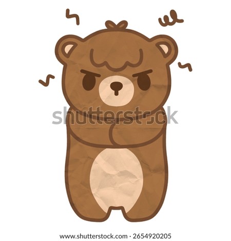 Adorable cartoon bear with a bashful expression and blushing cheeks—perfect for kids’ products, emotions, and animal-themed art.