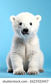 Adorable Oso Polar Cub Realistic Studio Retrato