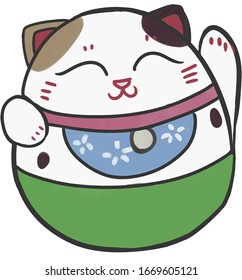 Adorable Wobbly Lucky Cats Maneki Nekos Stock Illustration 1669605121 ...