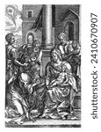 Adoration of the Magi, Johannes Wierix, after Pieter van der Borcht (I), 1573 The Christ Child, sitting on Mary