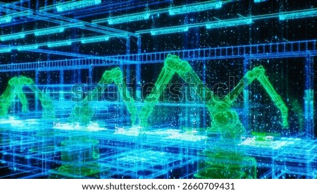 Advanced Integration of Computer Vision and Digital Twin Technologies in an Autonomous Factory. Manufacturing Facility with Autonomnous Precision Robot Arms on a Conveyor System, Enhancing Efficiency