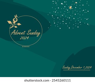 advent Sunday 2024 image with colorful background and advent date written on it - Powered by Shutterstock