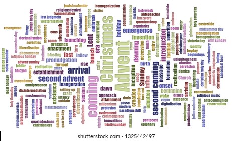 Advent Tag Cloud Jumbled On White Background - Powered by Shutterstock - Get 15% off with code: PIKWIZARD15