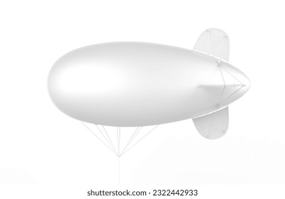 Advertising blank blimp airship, inflatable helium balloon, inflatable zeppelin. 3d illustration.