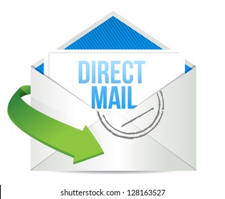 Advertising Direct Mail Working Concept Illustration Design Over A White Background