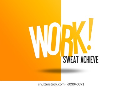 Advertising Sport Fitness Workout Motivational Quote Work - Sweat - Achieve - Take Action and Make Your Dream Become Reality - Powered by Shutterstock