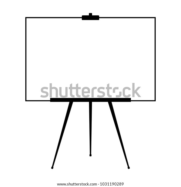白い背景に広告台 フリップチャート 空白のアーティストイーゼル 会議用の空白のプレゼンテーション掲示板です のイラスト素材