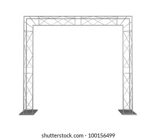 Advertizing design from metal trusses. Isolated on a white background.