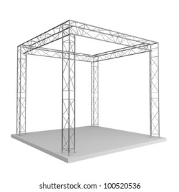 Advertizing design from metal trusses. Isolated on a white background.