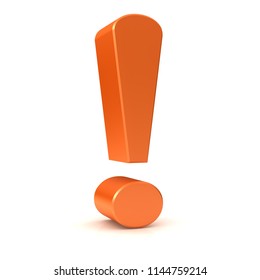 Advice Sign Exclamation Point Mark 3d Rendering Orange Isolated