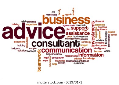 Advice word cloud concept