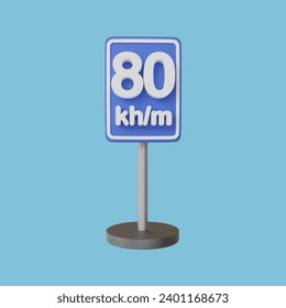 Advisory 80 Speed Limit Road Sign Traffic 3d illustration - Powered by Shutterstock