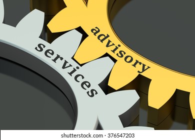 advisory services concept on the gearwheels