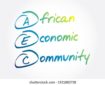 AEC - African Economic Community Acronym, Business Concept Background