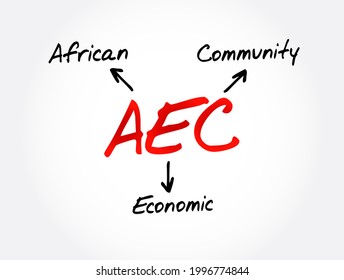 AEC African Economic Community - Organization Of African Union States Establishing Grounds For Mutual Economic Development Among The Majority Of African States, Acronym Text Concept