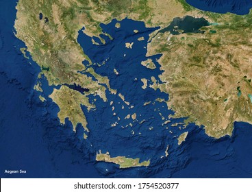 Aegean Sea Satellite Imagery (3D Rendering)